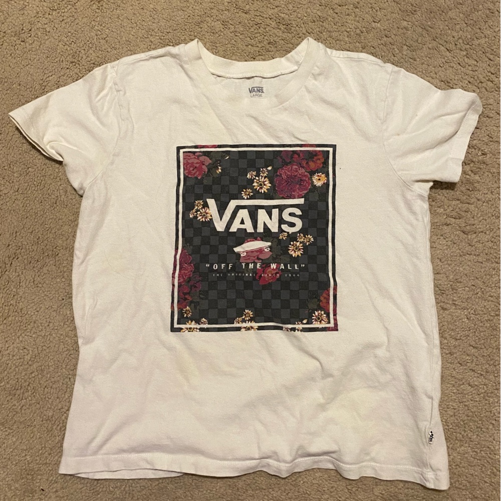 Girls Vans skate t-shirt with flower print